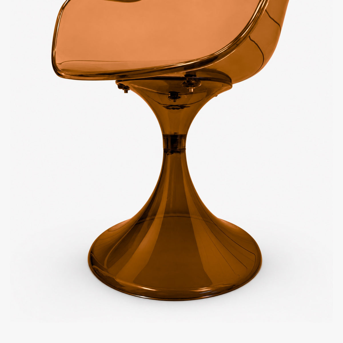 Fauteuil tulipe ambré pour chaise de salle à manger. 