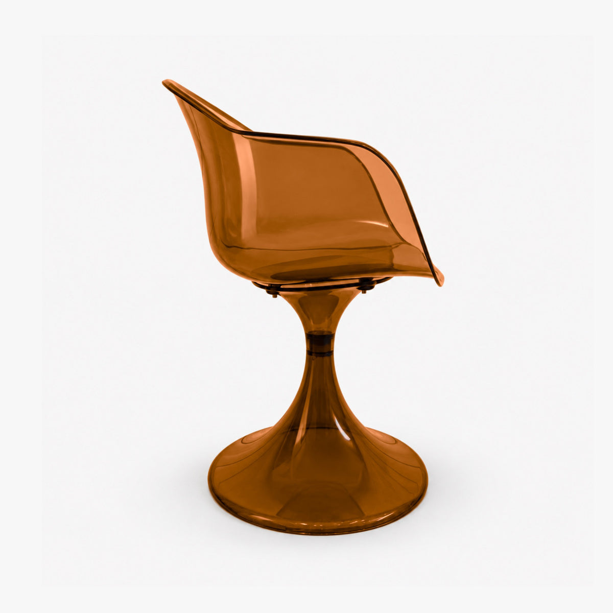 Fauteuil tulipe ambré pour chaise de salle à manger. 