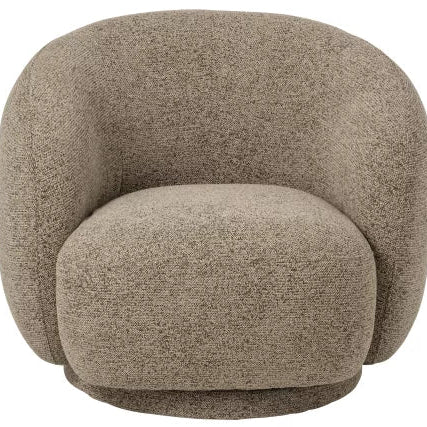 FAUTEUIL TWEED TAUPE PIVOTANT - LA PETITE BOITE JAUNE