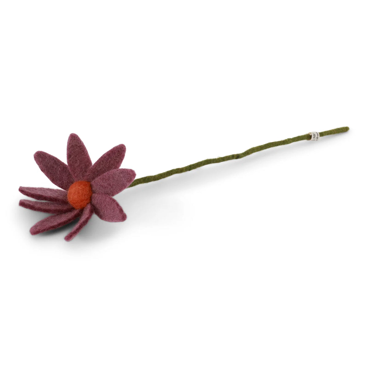 Fleurs de cosmos en laine feutrée, coloris violet.