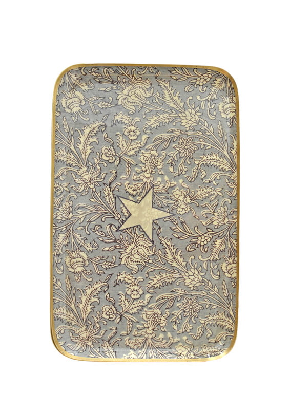 Plateau rectangulaire émaillé imprimé - Boncoeurs