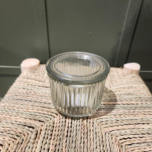 Pot pour gros sel façon verre antique avec couvercle