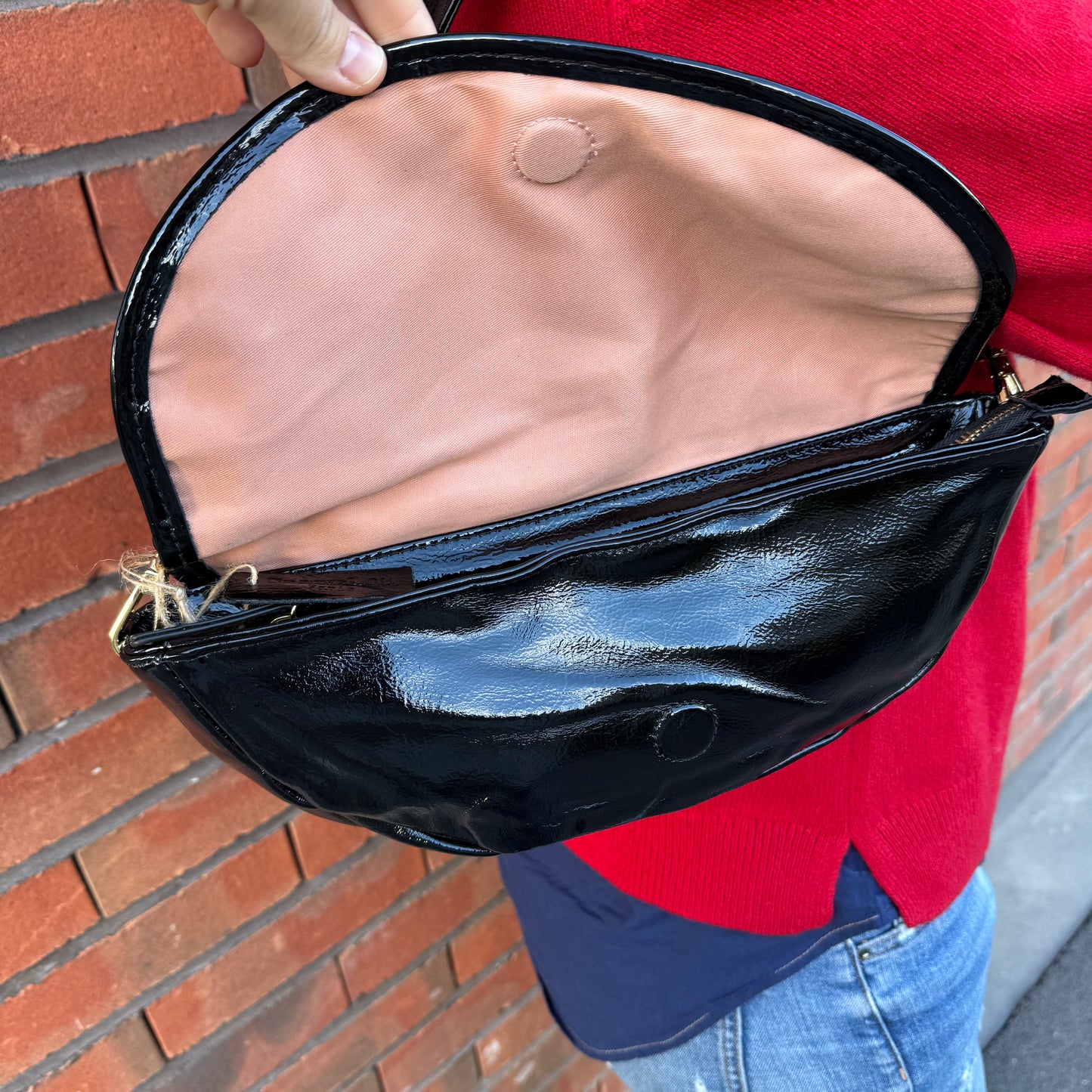 Sac baguette en cuir vernis pour femme - Différents coloris