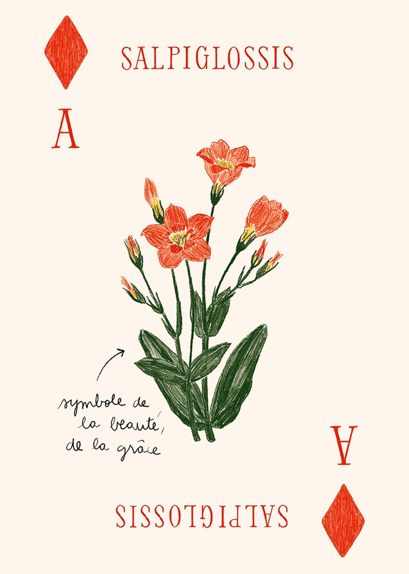 JEU DE 52 CARTES ILLUSTREES FLEURS ZOE DE LA CASES - LA PETITE BOITE JAUNE