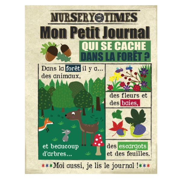 Livre sensoriel pour enfants, thème forêt.