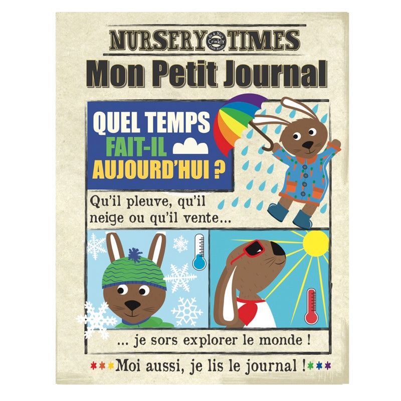 Livre sensoriel pour enfants, thème météo.