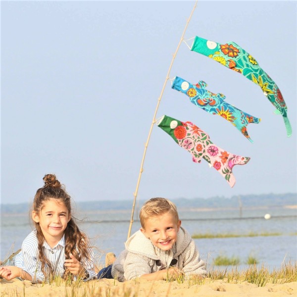 Koinobori fantaisiste, manche à air en forme de carpe