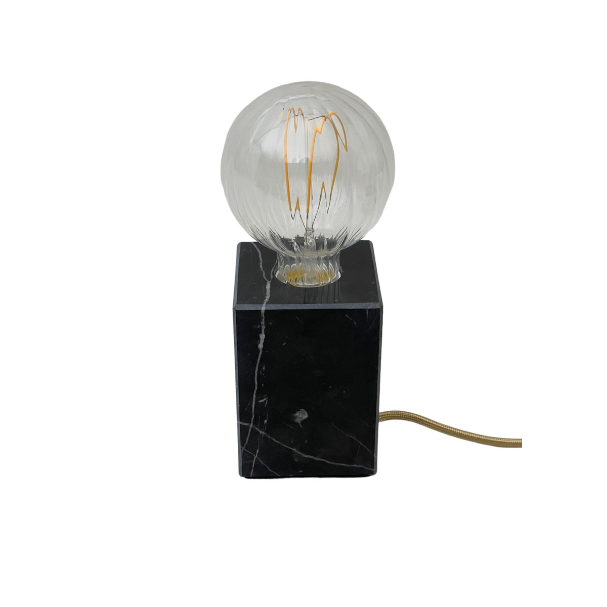 Lampe à poser en marbre noir avec ampoule magnétique
