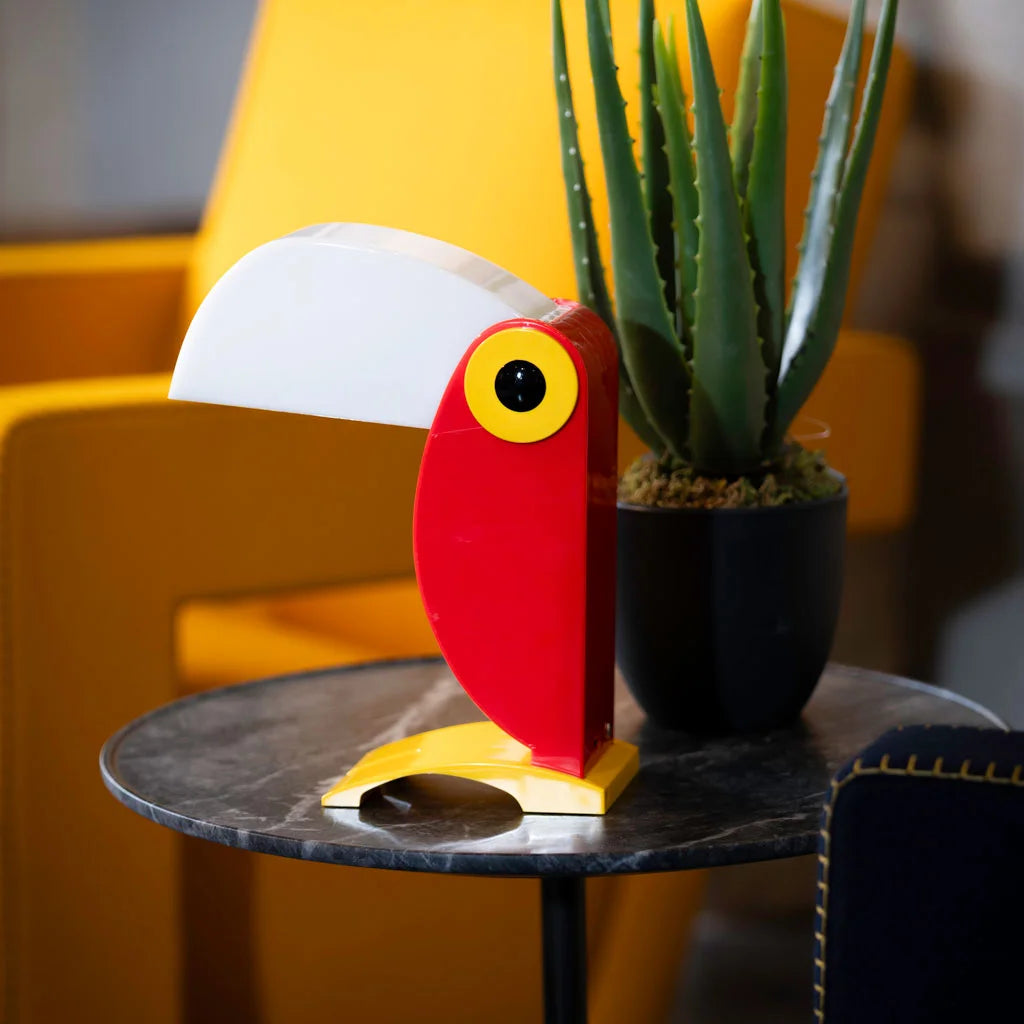 LAMPE TOUCAN LED DESIGN VINTAGE ROUGE 3- LA PETITE BOITE JAUNE