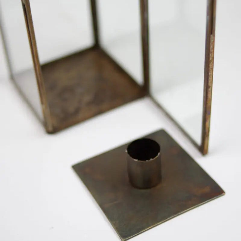 LANTERNE VERRE ET METAL INTERIEUR OU EXTERIEUR 2- LA PETITE BOITE JAUNE