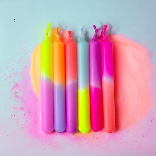 Bougies Dip Dye Konfetti multicolores