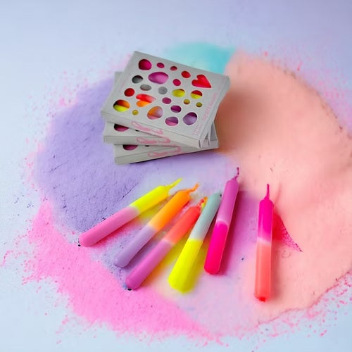 Bougies Dip Dye Konfetti multicolores