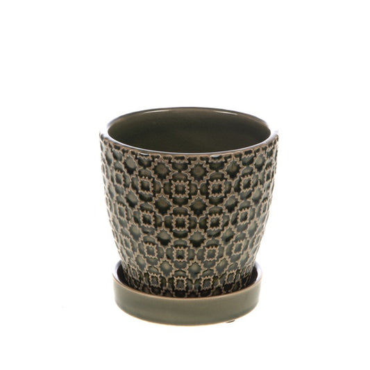 Cache pot Roucas vert kaki
