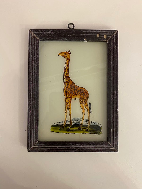 Cadre / Tableau avec animal peint sur vitre - Taille S