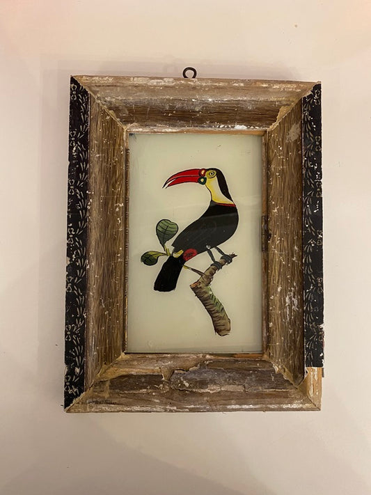 Cadre / Tableau avec animal peint sur vitre - Taille S