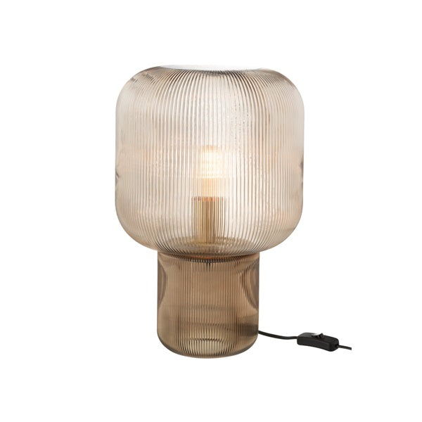 Lampe à poser en verre marron