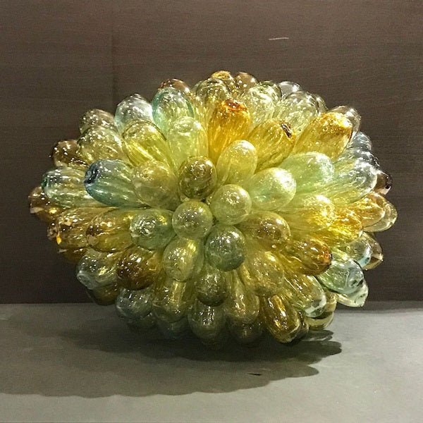 Lampe grappe en Goutte de Verre Recyclé soufflé à la bouche pastel multicolore