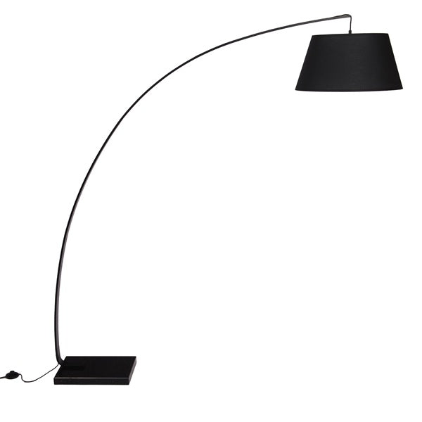 Lampadaire de lecture noir élégant avec un design industriel à positionner à n'importe quel endroit.