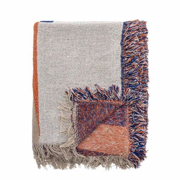 Plaid en coton recyclé modèle Clarita orange