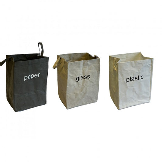 Sac / Panier pour tri sélectif : papier, plastique et verre