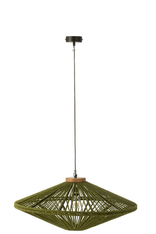 Suspension grande taille en tressage de  jute vert
