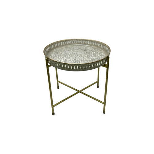 Trépied en métal doré pour constituer une table d'appoint avec plateau ...