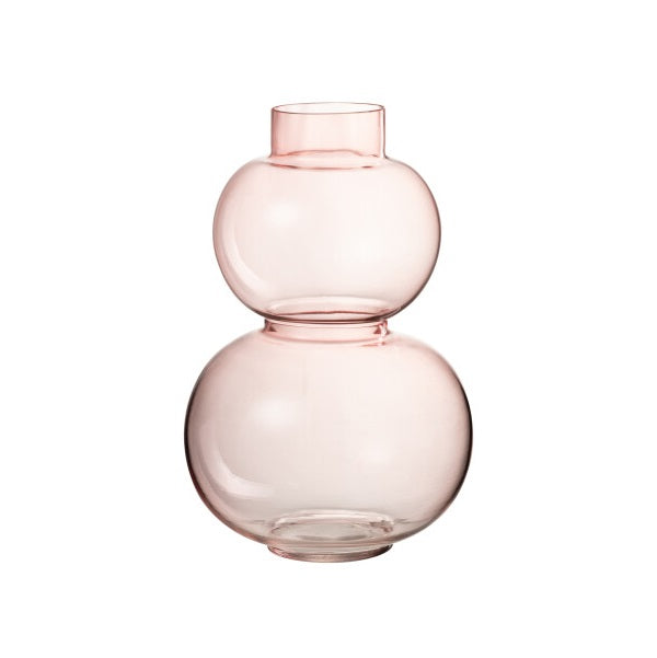 Vase boule en verre rose