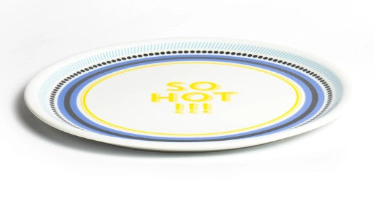 Assiettes à pizza avec jolis motifs et textes de chez BITOSSI