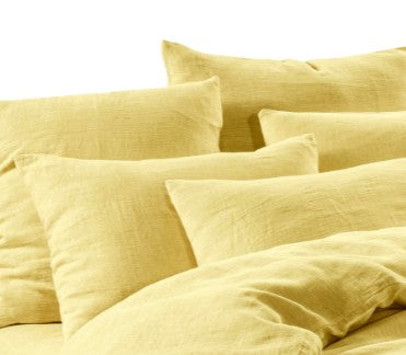 Coussin Haomy en coton et lin uni modèle LIMY - 2 tailles