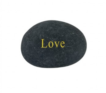 galet en pierre avec love en doré
