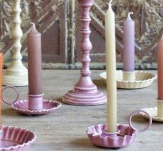 Petits bougeoirs esprit vintage colorés
