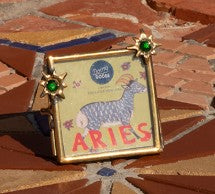 Cadre mini photo doré avec motif en relief
