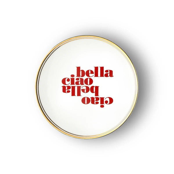 Assiettes à l'italienne avec jolis motifs et textes de chez BITOSSI