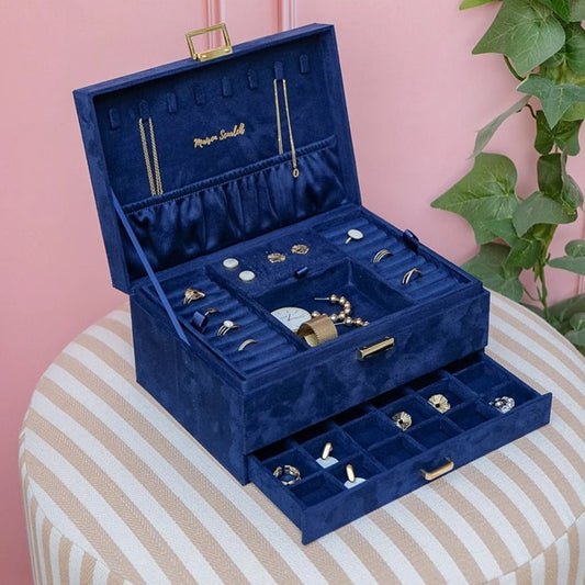 Boite à bijoux pour la maison ou le voyage : la super grande avec tiroir