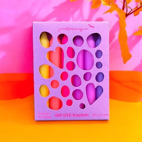 Bougies Dip Dye Konfetti multicolores
