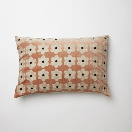 Coussin VELOURS et LIN Daisy