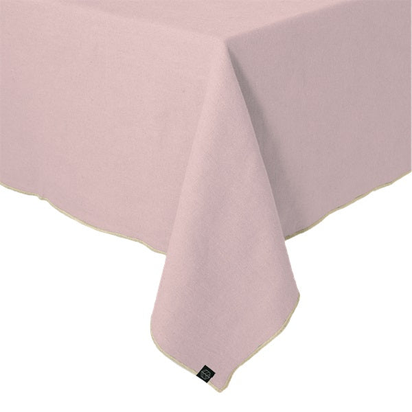 Nappe unie en lin 160 x 250 cm surpiqûre naturelle