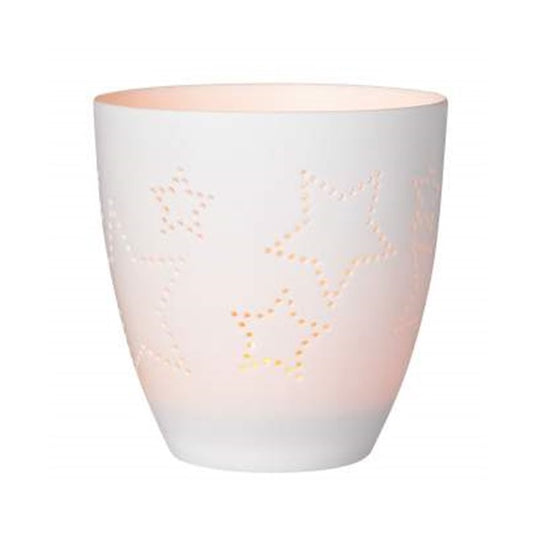 Photophore "bol" en porcelaine avec petits trous étoiles- Différents modèles