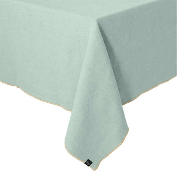 Nappe unie en lin 160 x 250 cm surpiqûre naturelle