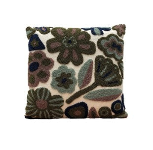 Coussin fleuri tendance japonisante carré