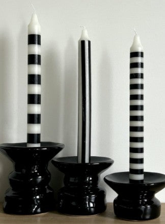Bougies bicolores totalement graphiques (set de 4 motifs)