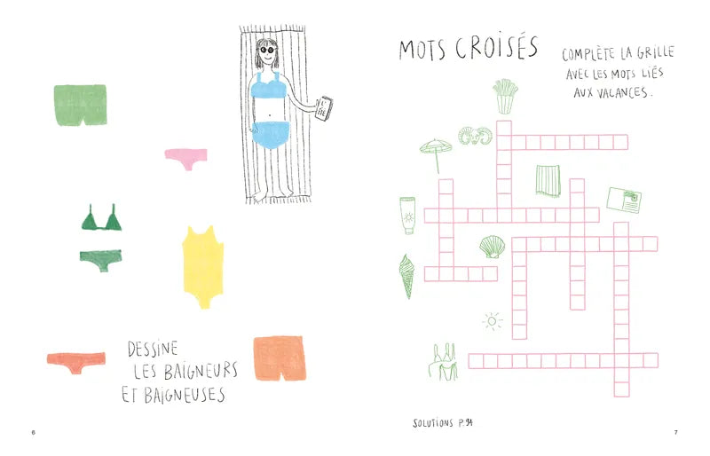 Mots croisés du livre de jeux SIESTE de Zoe de las Cases.
