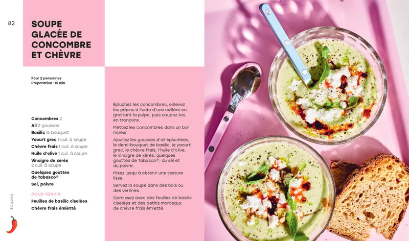 Recette de soupe glacée du livre "Avant j'aimais pas les légumes" de Acha happybody.