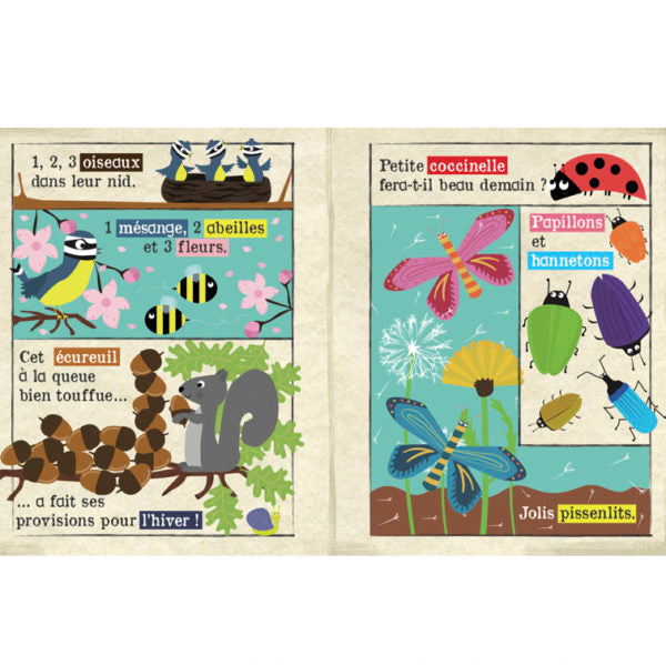 Livre sensoriel pour enfants, thème la forêt.