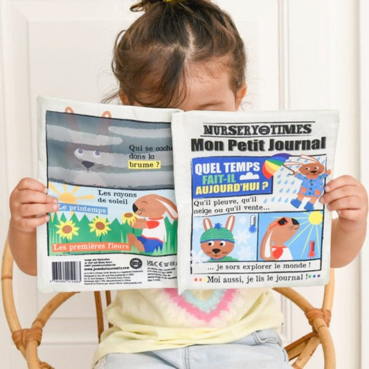 Livre sensoriel pour enfants, thème météo.