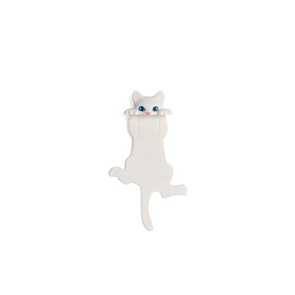 Marque-page chat blanc.