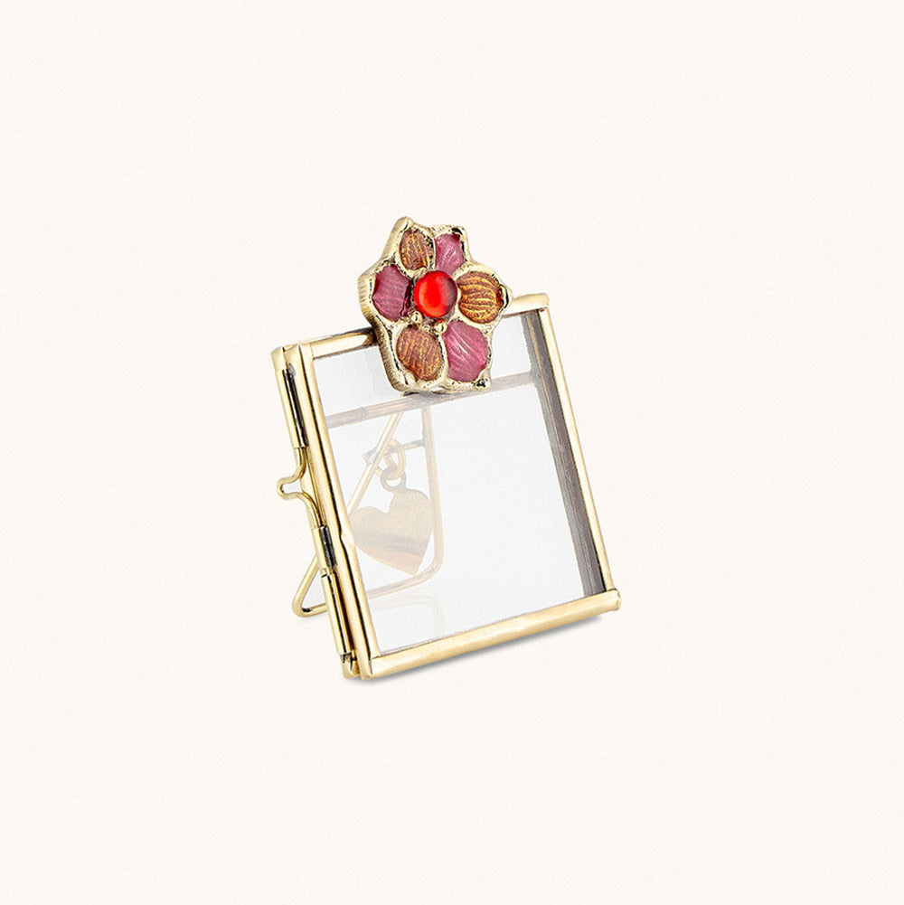 MINI_CADRE_LAITON_FLEUR ROUGE ORANGE_LA_PETITE_BOITE_JAUNE