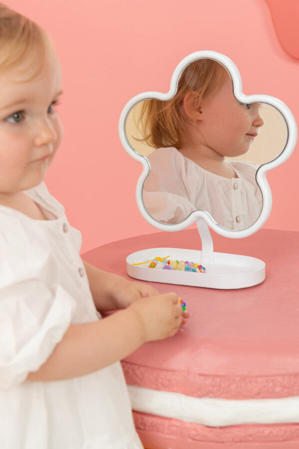 MIROIR-A-POSER-METAL-BLANC-FLEUR2-LA-PETITE-BOITE-JAUNE