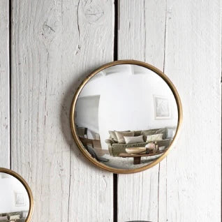 Miroir convexe rond doré - 3 tailles