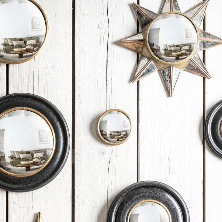 Miroir convexe rond doré - 3 tailles